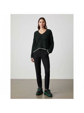 Wilfred Aritzia Eleanor black/botany chunky knit sweater size large NWT